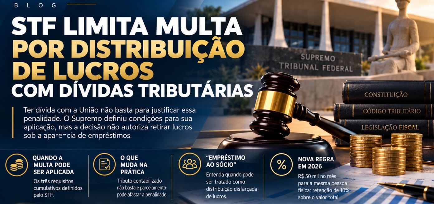 Imagem de capa do artigo STF LIMITA MULTA POR DISTRIBUIÇÃO DE LUCROS COM DÍVIDAS TRIBUTÁRIAS